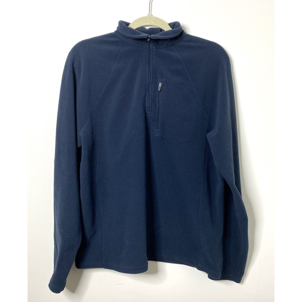 LL Bean Blue Full‑Zip Fleece Jacket Soft Cozy Outdoor Layer Sz M
